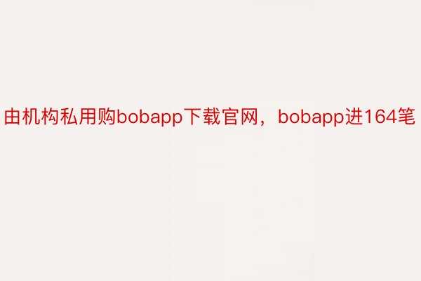 由机构私用购bobapp下载官网，bobapp进164笔