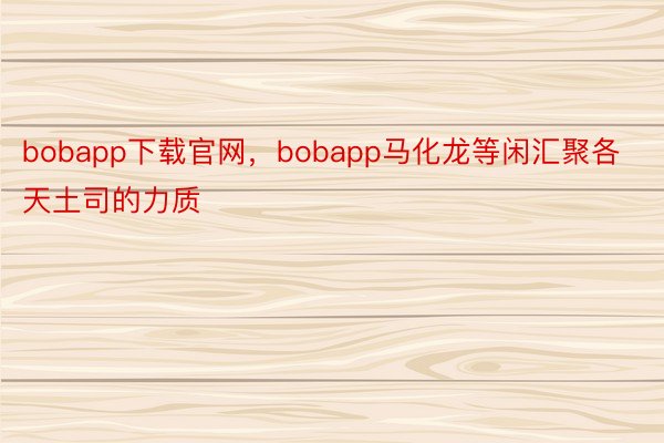 bobapp下载官网，bobapp马化龙等闲汇聚各天土司的力质