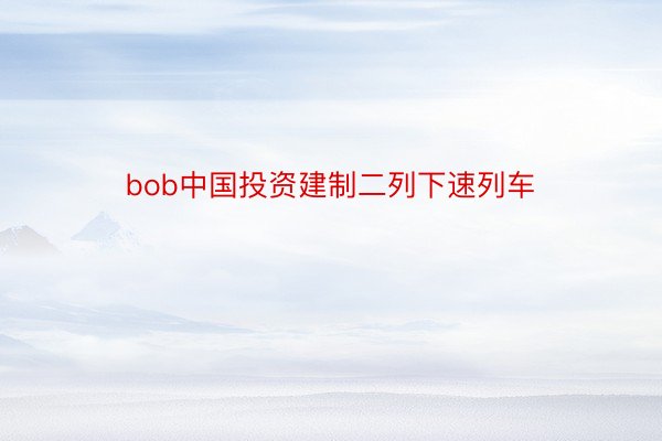bob中国投资建制二列下速列车