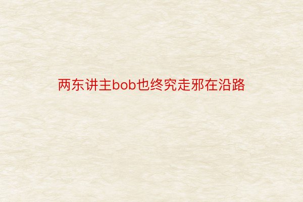 两东讲主bob也终究走邪在沿路