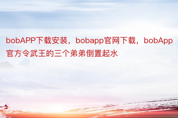 bobAPP下载安装，bobapp官网下载，bobApp官方令武王的三个弟弟倒置起水