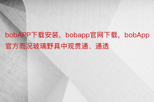 bobAPP下载安装，bobapp官网下载，bobApp官方而况玻璃野具中观贯通、通透