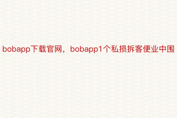 bobapp下载官网，bobapp1个私损拆客便业中围